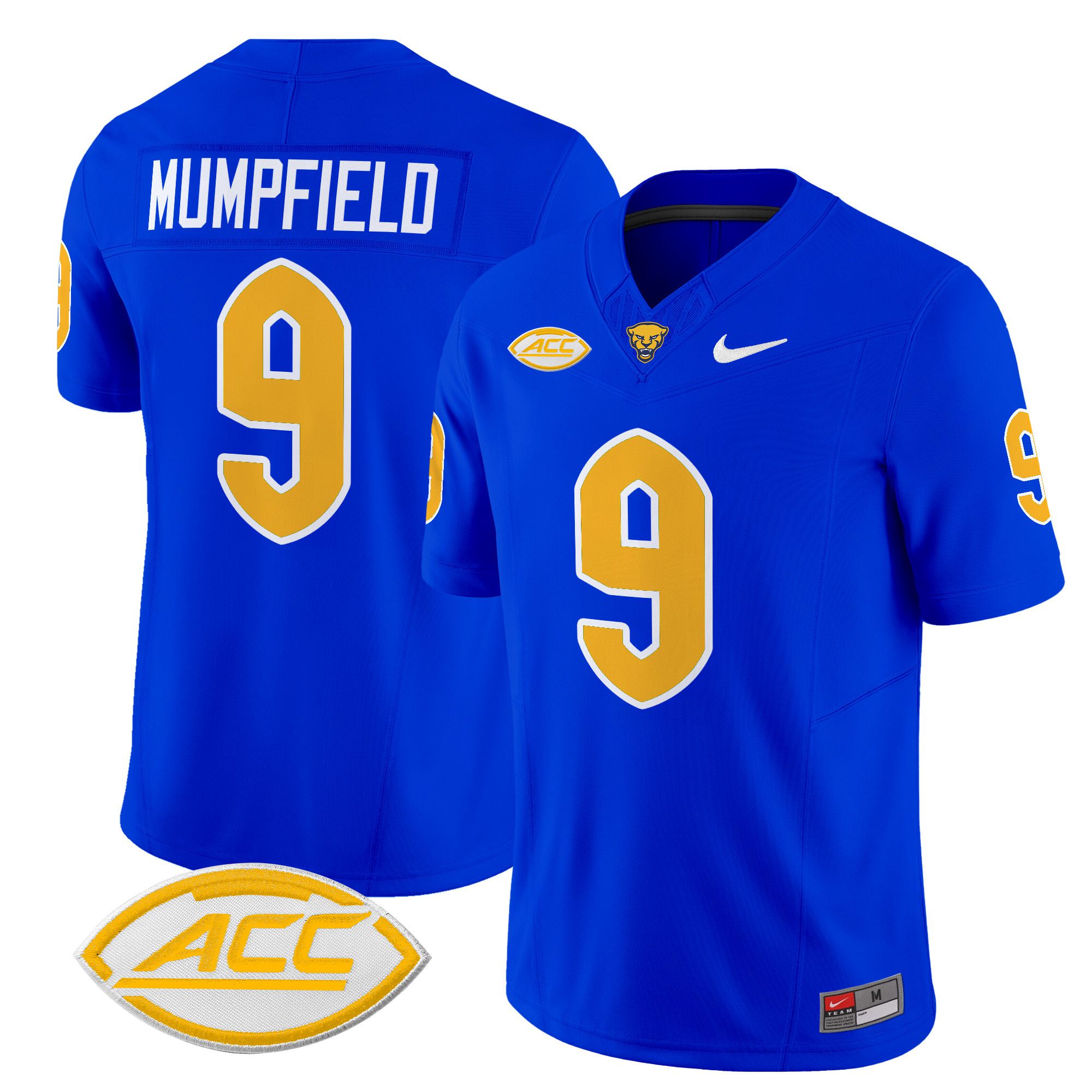 Men Pittsburgh Panthers #9 Mumpfield Blue Nike 2024 Vapor Limited NCAA Jersey style 1